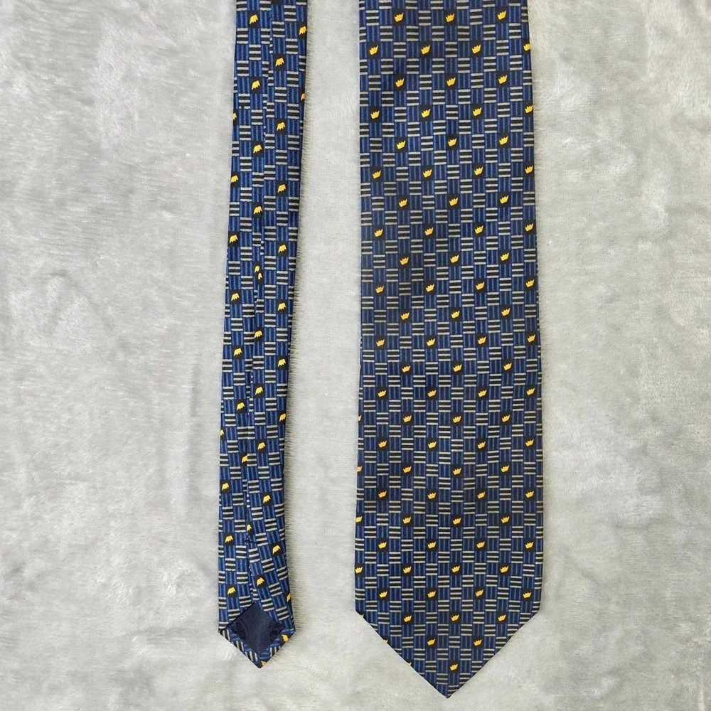 Clipper Burger King Crown Logo Pattern‎ Blue Novelty Necktie Fair 90s Collectors